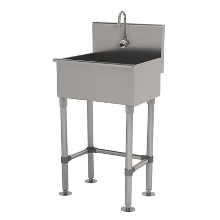 Advance Tabco 18x17.5 16 Ga. 304 SS Floor Mt Square Corner Svc Sink, Electric Faucet WSS-14-21EF-FM